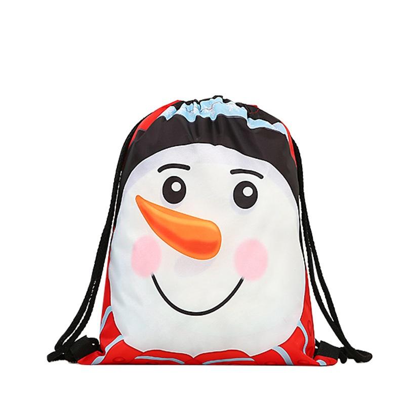 

Fashion Christmas Drawstring Gift Bags Santa Claus Big Backpack Kids New Year Banquet Gifts snowman