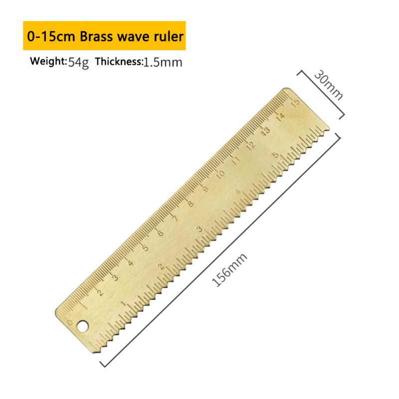 Retro Brass Ruler Triangle Ruler Protractor Caliper Wave Ruler Stationery Accessories For School