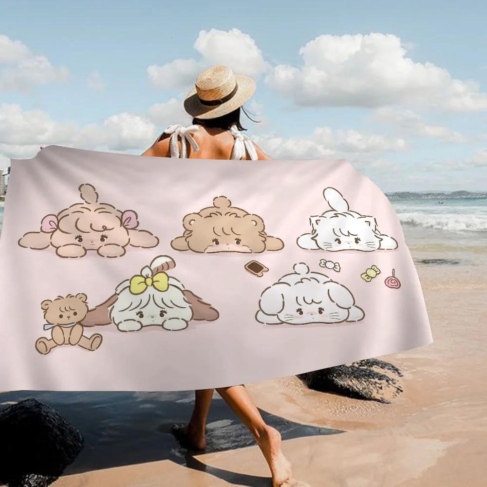 Cute Cat Mikko I-illustrations Microfiber Beach Towel Absorbent Quick dry Soft Yoga Swimming Resort Mountain Climbing Towel