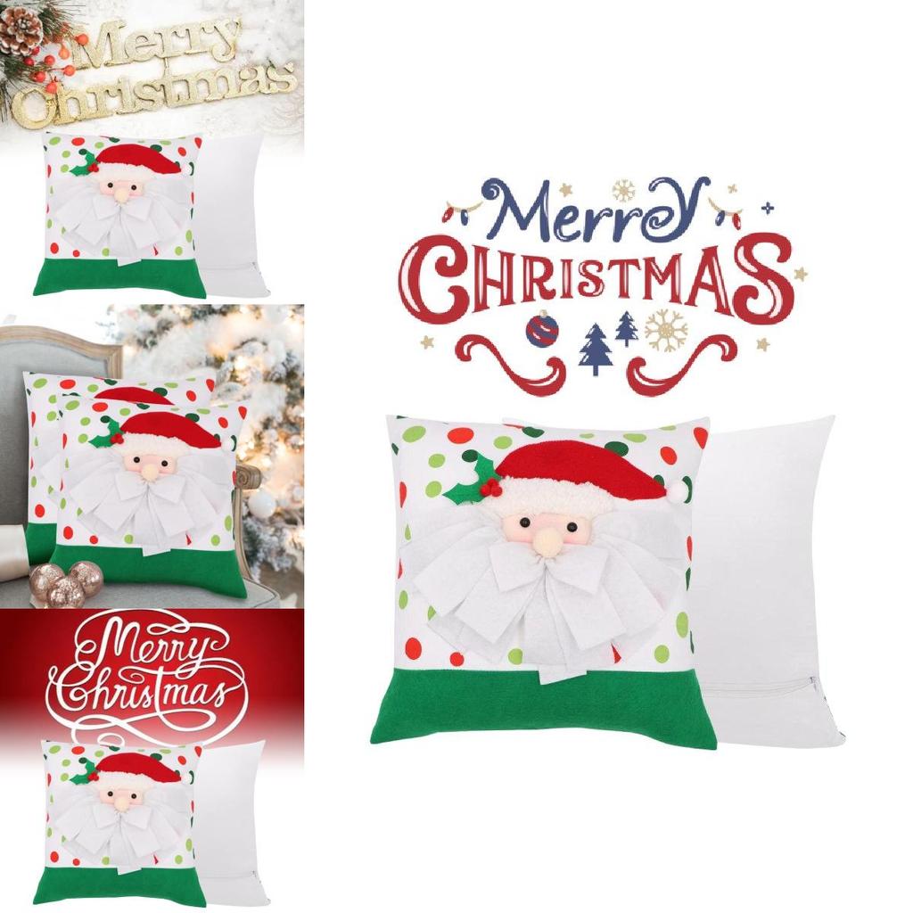 Festive Christmas Santa Claus Pillow Cover Cozy Decorative Cushion For Holidays