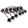 12-24V 6 Trompeten Auto Lufthorn Kit Ultra Laut 10 Verschiedene Sounds Steuerung 1 Stk Silber