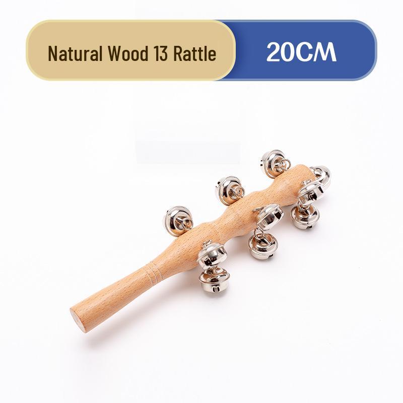 Orff Percussion Set: Claves, Castanets, Sand Shakers, Egg Shakers, Wrist Bells, Tambourine, Triangle, and Wood Block.
