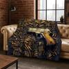 Military Bullet Gun Pattern Flannel Blanket Soft Warm Blanket for Bedroom Room Living Room Bed Office Travel Camping Picnic Gift
