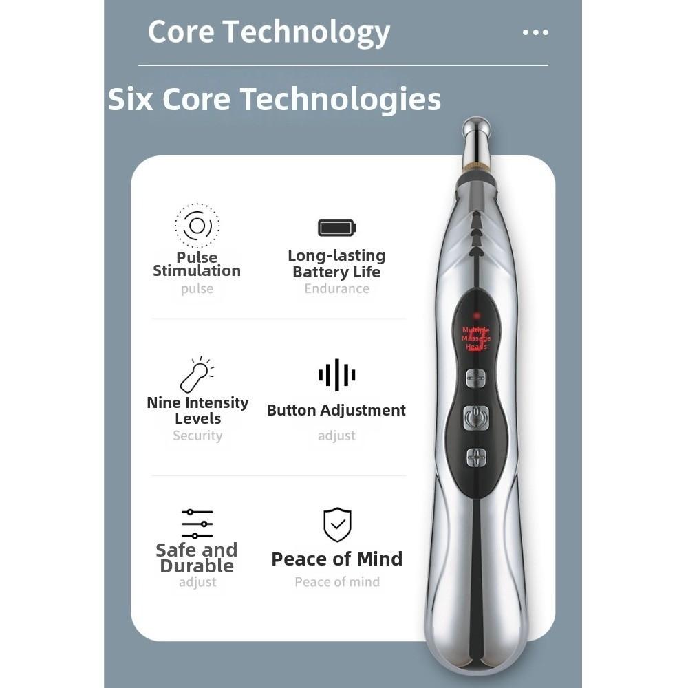 Acupuncture Electronic Acupuncture Pen 5 Heads Meridian Pen Press Tool Electric Massage Pen Arm