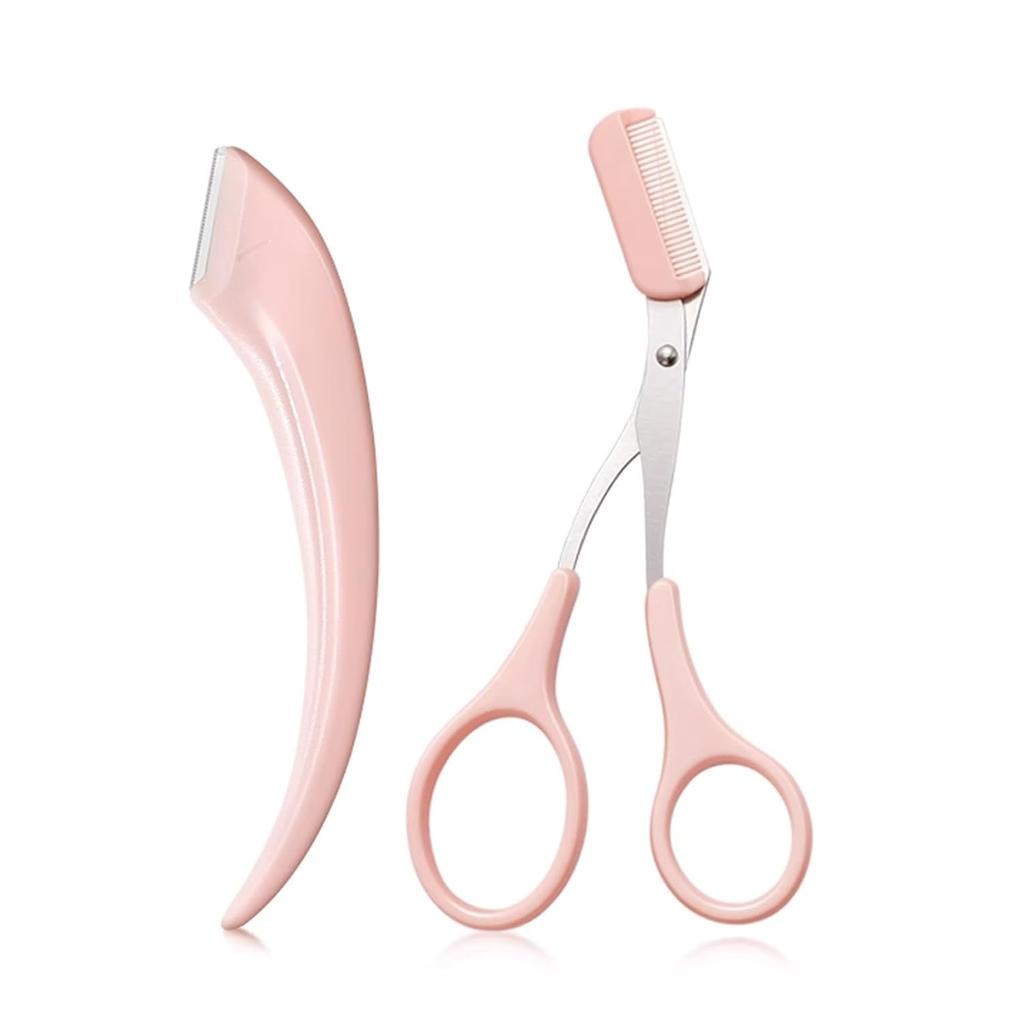 Eyebrow Trimmer Set, Curved Eyebrow Razor, Eyebrow Scissors With Comb, Convenient Easy Beauty Tools For Beginners