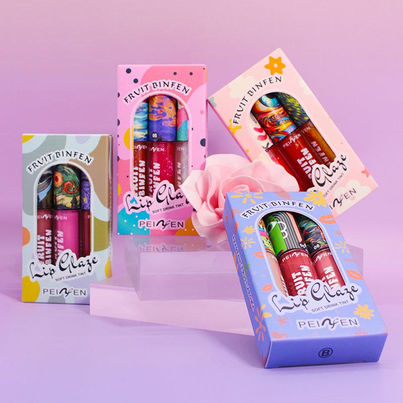 

PEINIFEN Colorful Lip Glaze Set: Multicolor Moisturizing & Brightening Lip Gloss 3.5g*3pcs