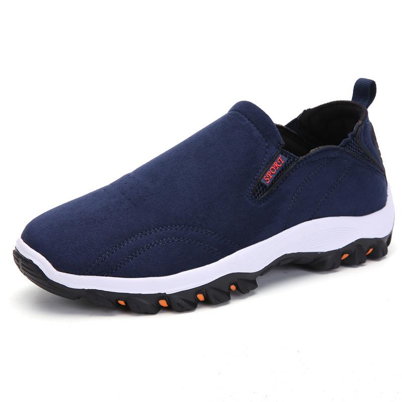 Fashion New Men's Slip-on Casual Shoes Platform Non-Slip Hiking Shoes Comfortable Leisure Middle-aged Walking Shoes Outdoor Men Sneakers