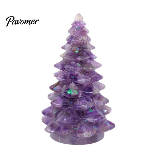 Durable Tree Embellishments Faux Crystal Christmas Figurine Mini Artificial Decorative Holiday Pieces Tabletop Ornament for Winter Home Decor