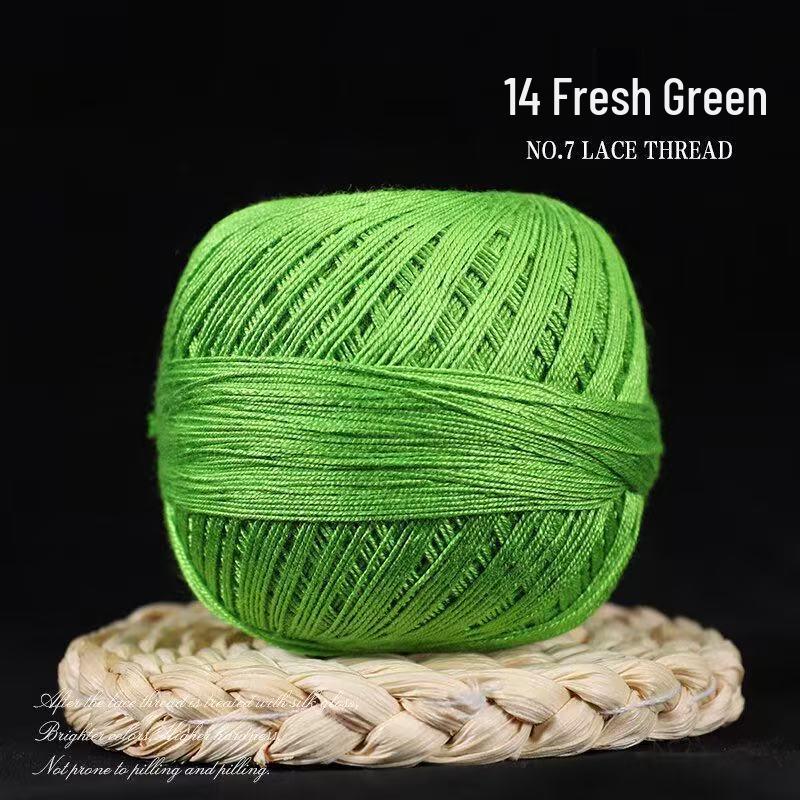 No. 7 Pure Cotton Silk Lace Yarn – Hand-Knitted, Strong Twist, Soft Half-Sleeve Crochet Yarn