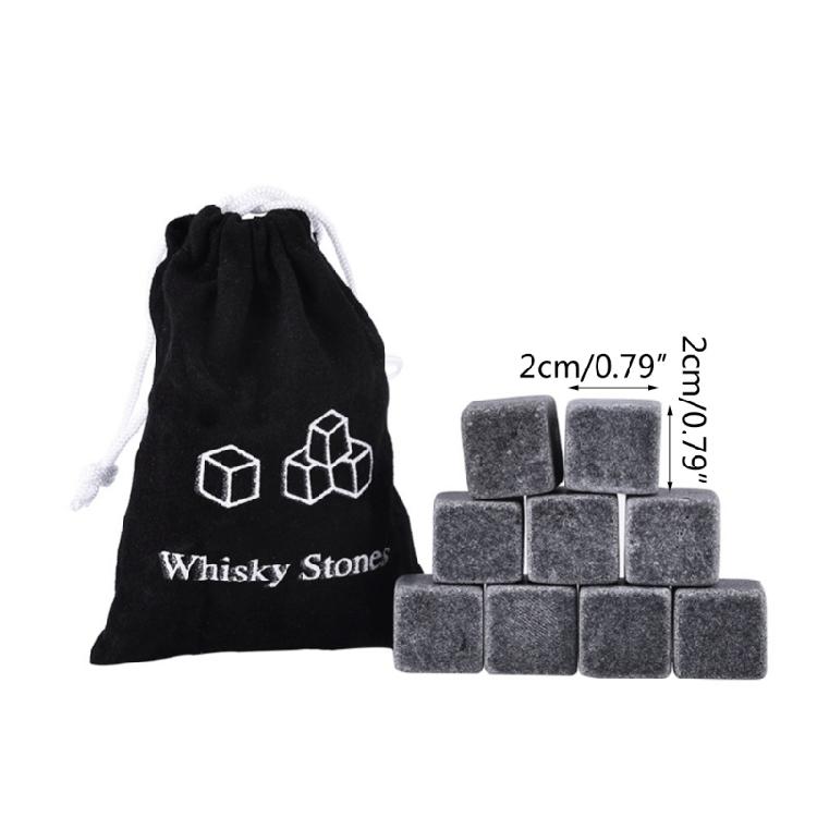 9pcs Whiskey Stones Chilling Ice Cubes for Bar Wine Cooler Party Wedding Gift