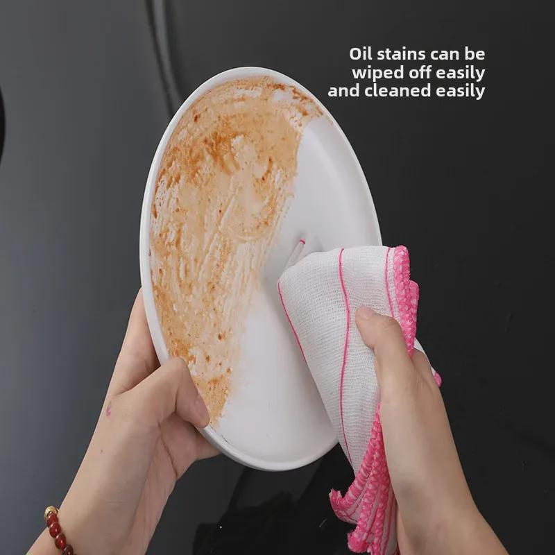 Thick Cotton Yarn Rags: Absorbent Oil & Water Dish Towels with Scouring Pads