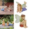 Boy And Girl Fairy Ornaments 2Pcs/Set Statues, Resin Miniature Figurines, DIY Craft Supplies for Dioramas Cute Mini Figures Garden, Potted Plant,
