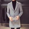 Men Suit Coat Lapel Long Sleeve Solid Color Mid-length Suit Jacket Slim Fit