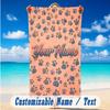 Dog Theme Beach Towel Personalized Custom Name & Text Soft Quick Dry Beach Towel for Swimming Travel