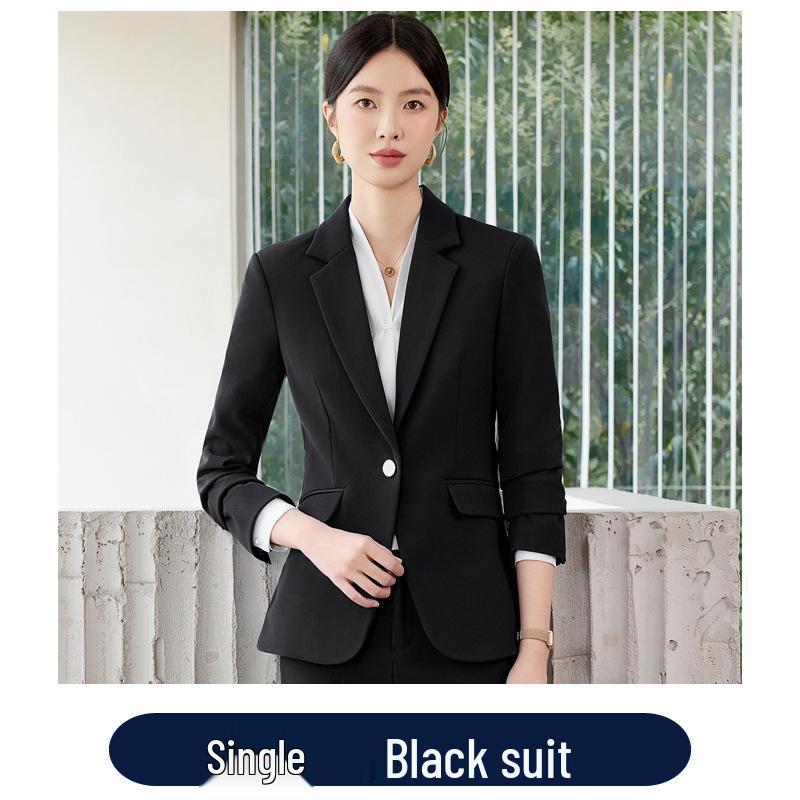 Women's Professional Suit Set: Formal Workwear for Spring and Autumn - High-End Pantsuit for Hotel Sales Managers