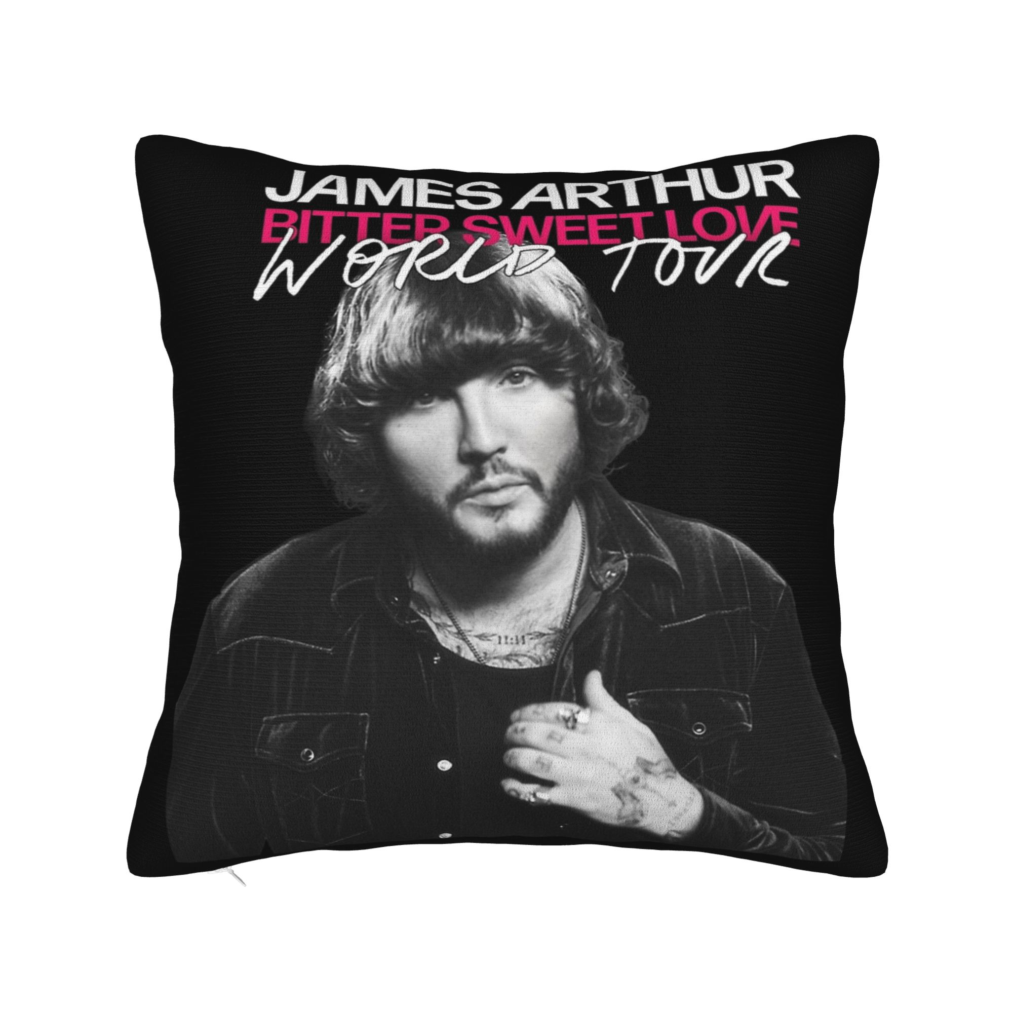 

James Arthur Pisces World Tour Printing Pillowcases Cushion Cover Pillow Covers Y2K Home Decorations Zipper Multiple Sizes 12x12in 30X30cm
