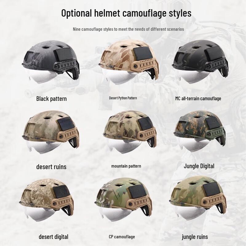 Tactical Camouflage Helmet with Goggles