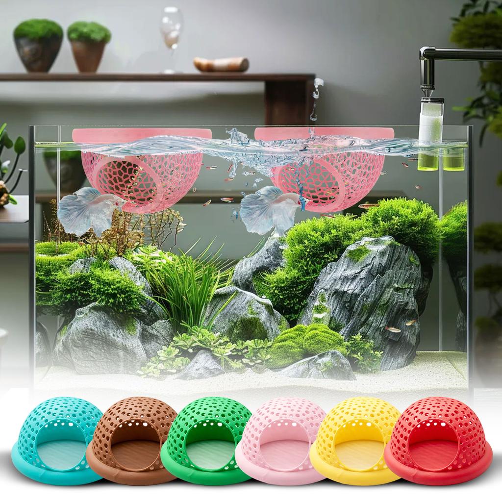 Schwimmender Fischfutterring und Schutzkuppel für Aquarium-Fischbecken Bietet abgegrenzten Futterbereich und geschützten Unterschlupf
