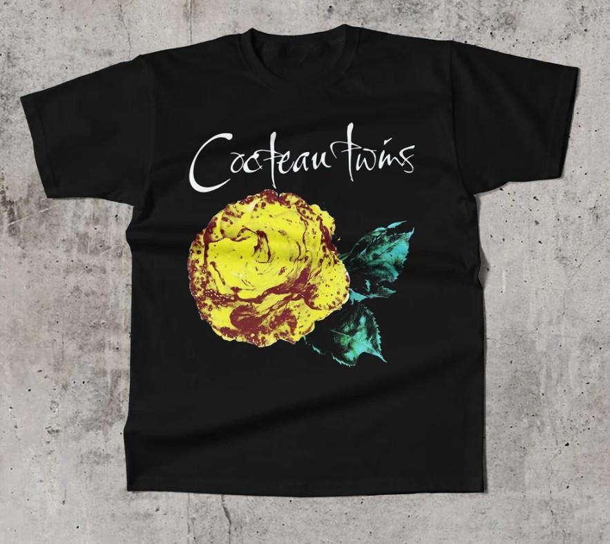 Vtg Cocteau Twins Band T Shirt Black Cotton Men Women Full Size CM230 L