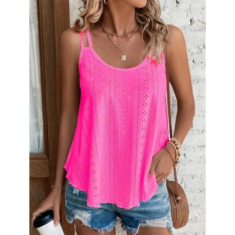 GMXIA Women's Fashion Casual Summer Spring Sleeveless U-Neck Blouses & Shirts