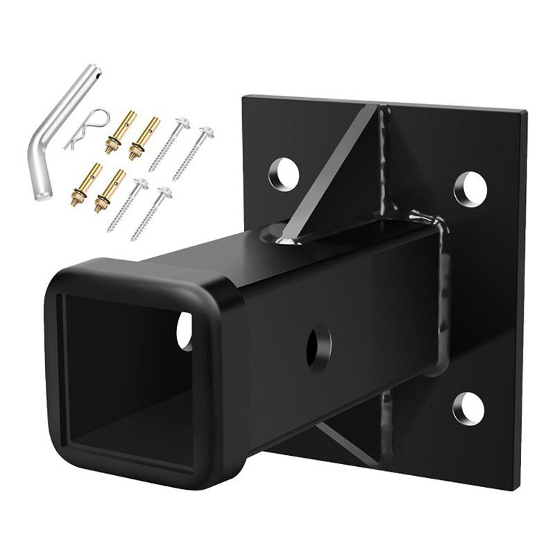 Hitch Wall Mount 2 Inch Opening Hitch Receiver Plate Tube Trailer Hitch Receiver Universal Towever Hitch Extender Max 15000 Lbs чёрный