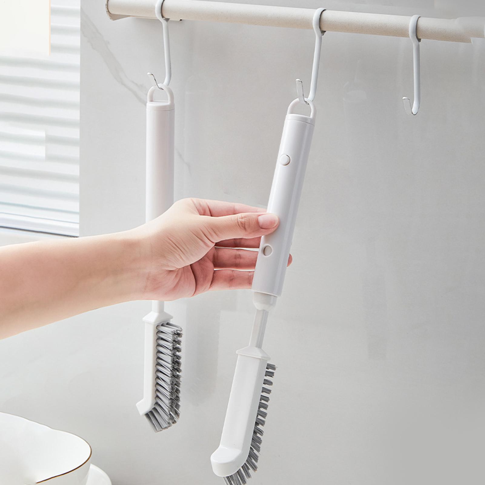 Sink Crevice Brush Long-Handled Retractable Hard Bristle Kitchen Stove Crack Cleaning Brush Right-Angled Cup Brushes CN
