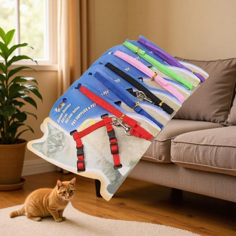 Nylon I-Shaped Cat Harness & Leash Set