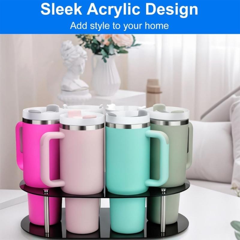 Space Efficient Acrylic Bottle Storage Stand Secure Holder for Cups Kitchen Office Travel Portable Organizers Solution