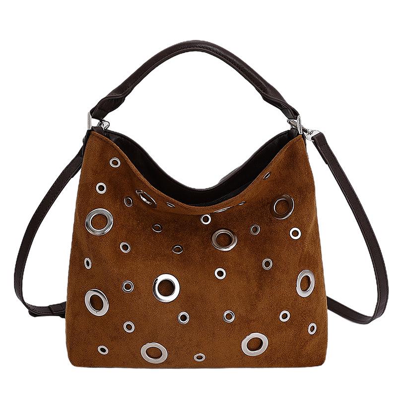 

2026 Autumn/Winter Women s High-End Retro Hollow-Out Handbag & Crossbody Bag коричневий