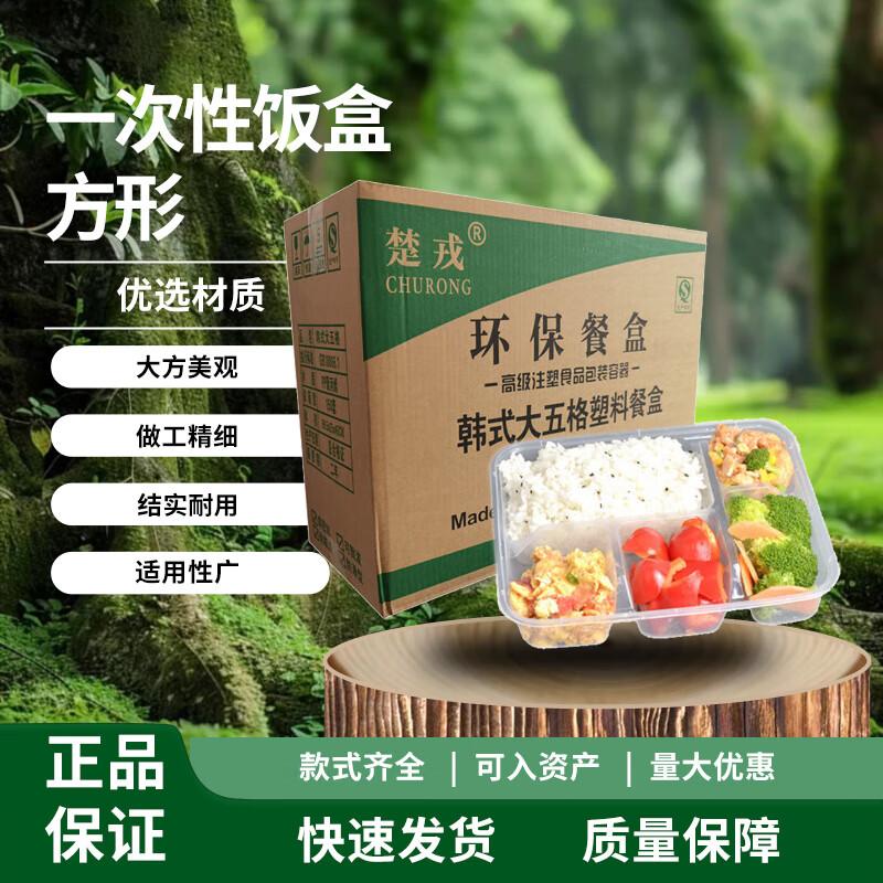 1000ml Disposable Square 5-Compartment Lunch Box