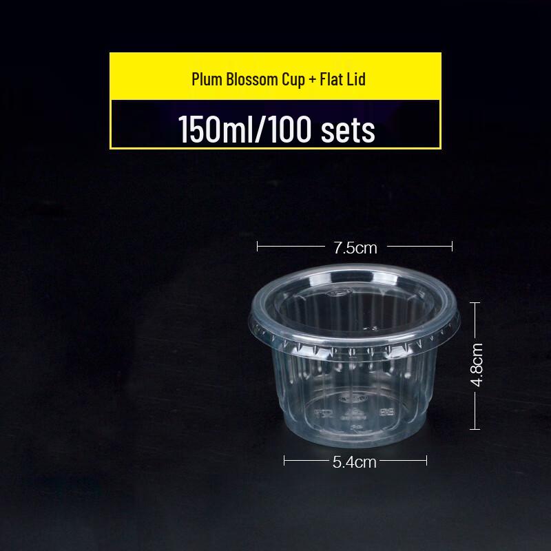 150ml Disposable Plastic Pudding & Yogurt Cups (100-Count)