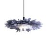 Nordic Creative Grey Feather Pendant Lights 3 Light Color LED Girl Baby Kids Hanging Light for Bedroom School Wedding Lighting