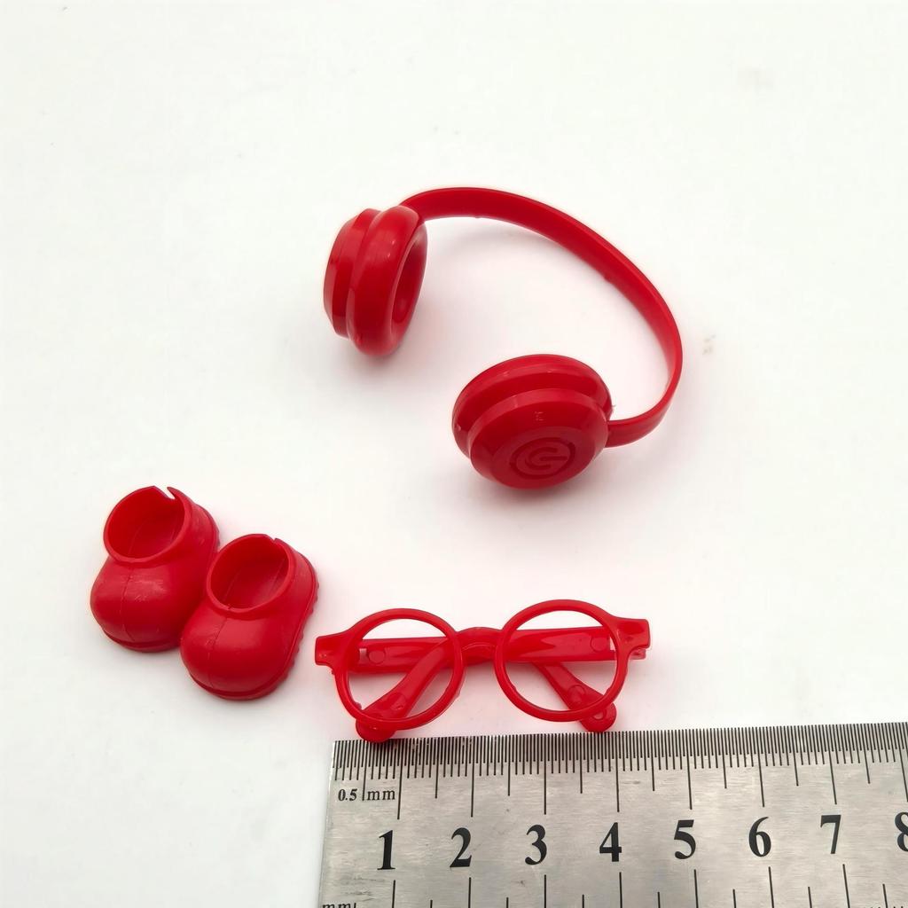 Heart Code Doll Accessories: Lensless Glasses, 4.0 Mini Labubu, Earphones, Shoes, and Three-Piece Set