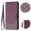 For Honor X60 GT 5G Case Imprinted Honeycomb RFID Blocking Leather Phone Cover with Strap
