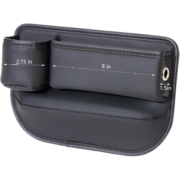 1 Pack Car Seat Gap Filler Organizer, Car Seat Organizer, Seat Gap Storage Box With Cup Holders For Drink, Car Leather Cup Holder Gap Bag Front Seat