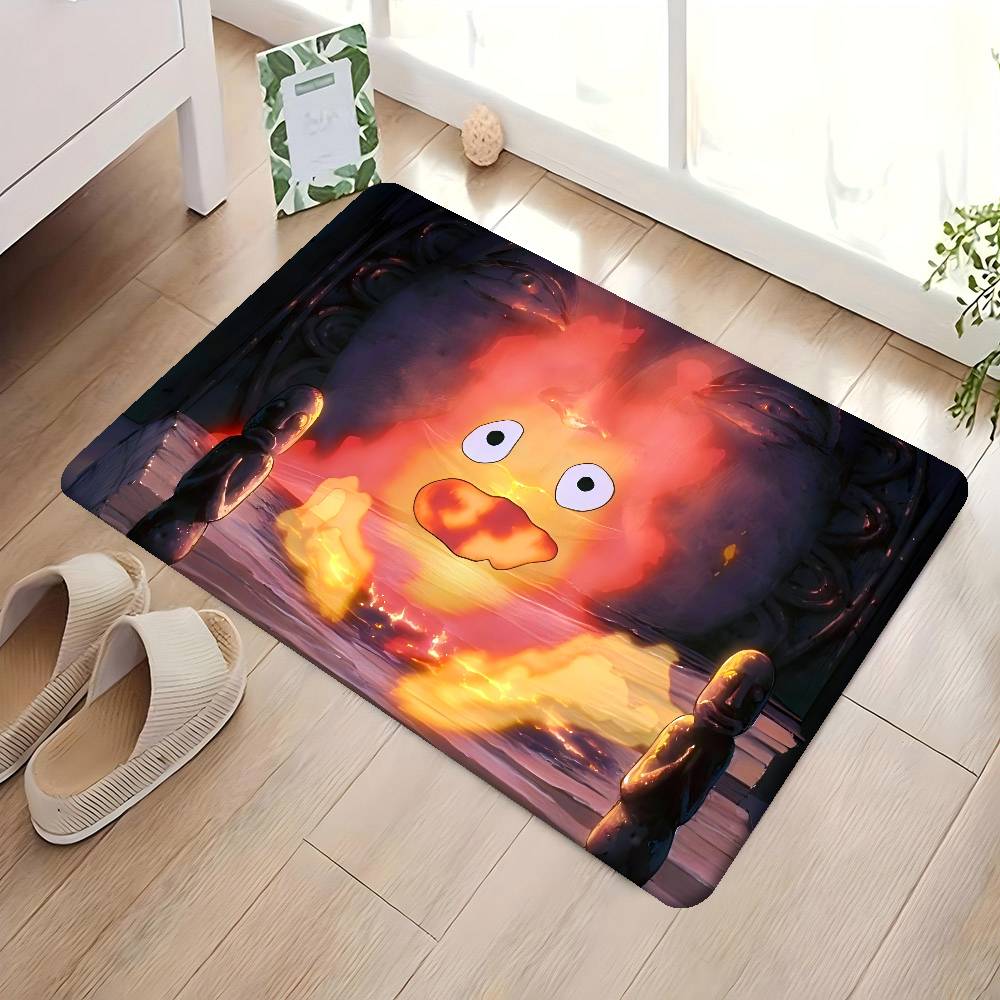 

Огненный Демон C-Кальцифер Коврик для пола Прямоугольный Противоскользящий Домашний Мягкий Коврик для ванной Придверный коврик для помещений и улицы Приветственный коврик 40x60 cm