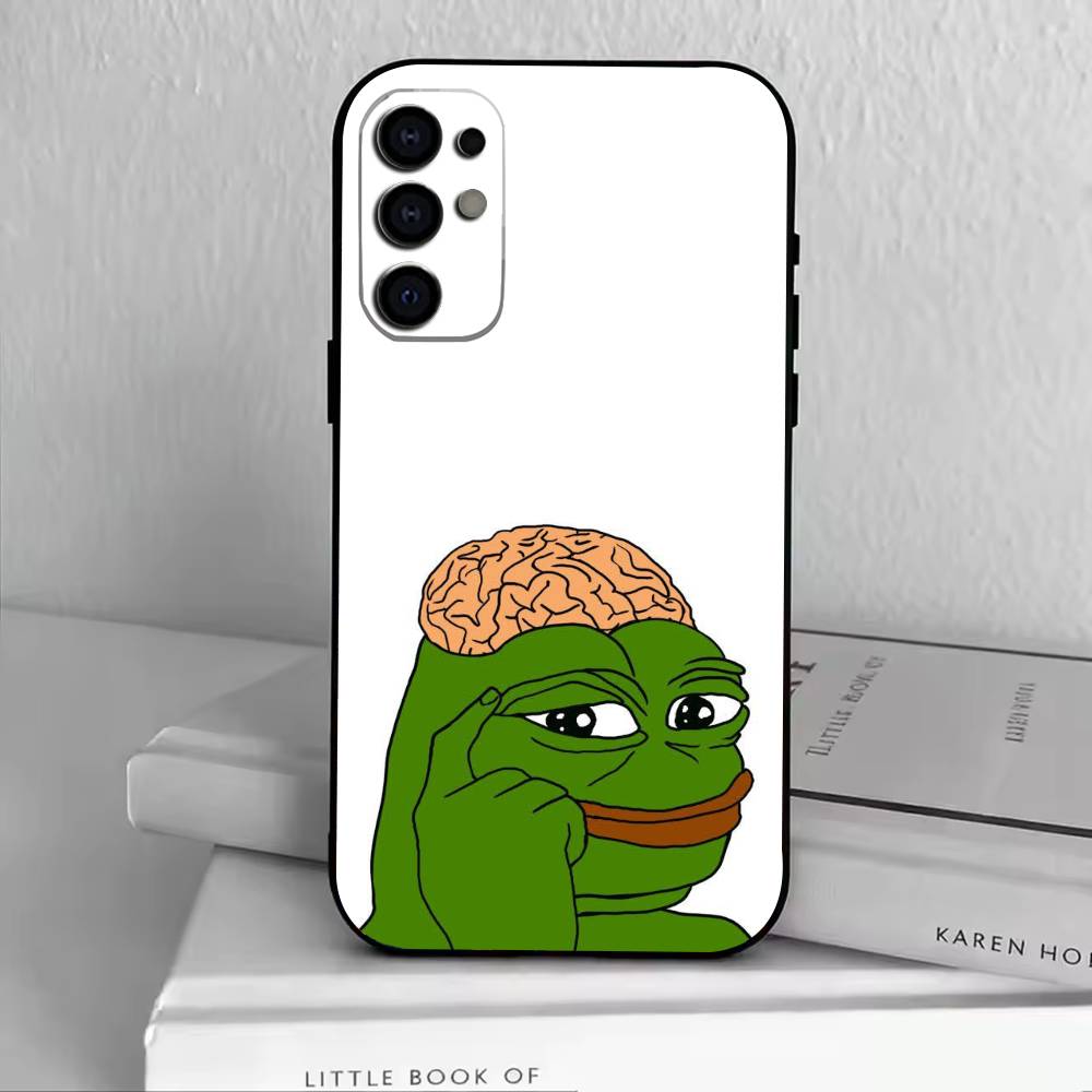 Funny Sad Frog pepe M-meme Phone Case For Samsung S25,S24,S21,S22,S23,S30,Ultra,S20,Plus,Fe,Soft Silicone Black Cover