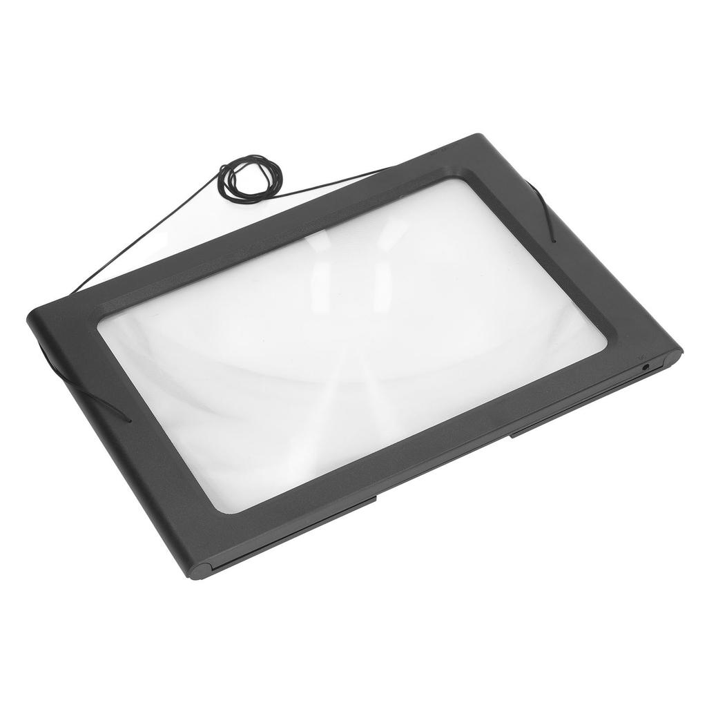 Rectangular Page Magnifier Hands Free Magnifier USB Plug In 2.5X Foldable Desktop Lighted Magnifying Glass Reading with