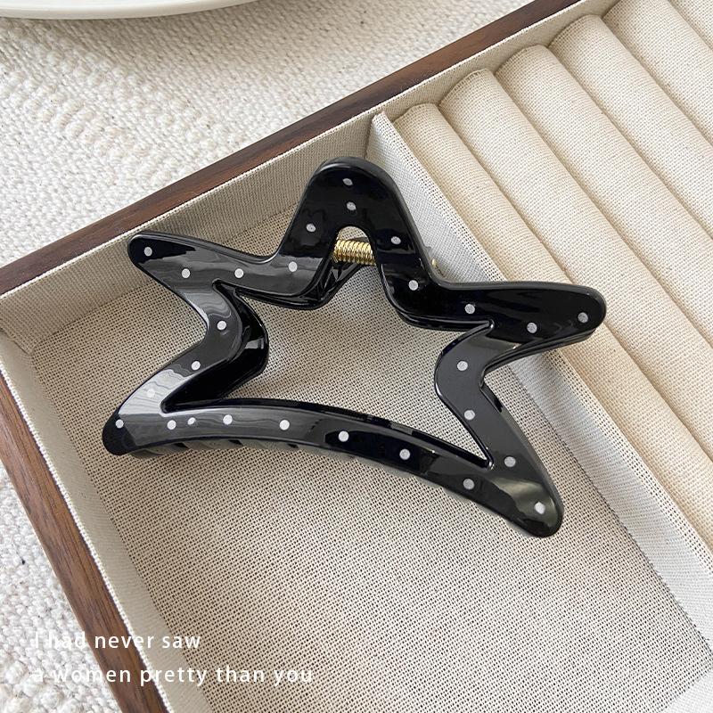 Preț 10 USD 3D franceză Dot negru alb păr gheare femei dulce acrilic geometric arc stea rechin clip păr clip accesorii elegante pentru păr agrafe