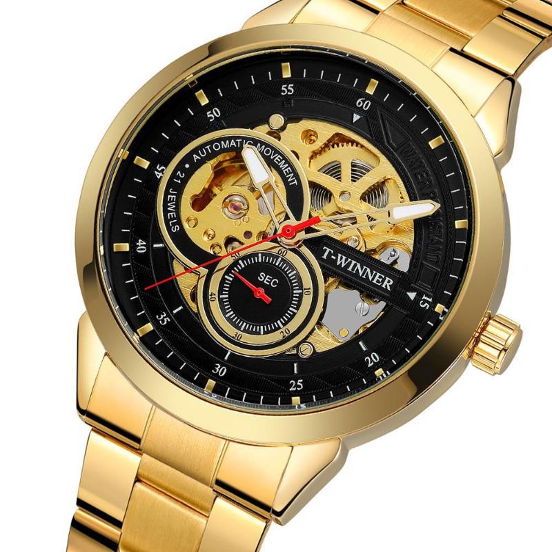 

Мужские часы WINNER Leisure со стальным ремешком Механические часы Автоматические механические часы