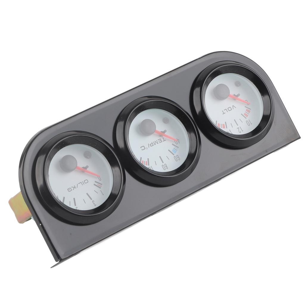 Universal Car Triple Gauge Kit Water Temp+Volts+Oil Pressure Meter 52mm Instrument