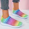 Always Available Women's Breathable Flyknit Rhinestone Casual Shoes