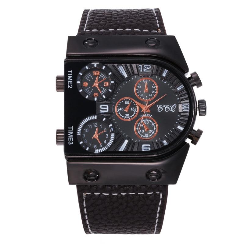 New Fashion Men Watches Luxury Sports Chronograph Leather Quartz Watch Men Calendar Watch Relogio Masculino Men's Watches Clock