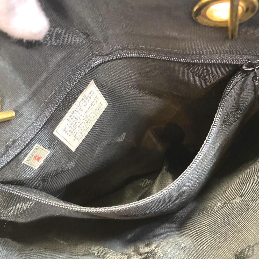 Moschino Bolsa de Ombro de Couro com Coração de Corrente preta Feminina Usada