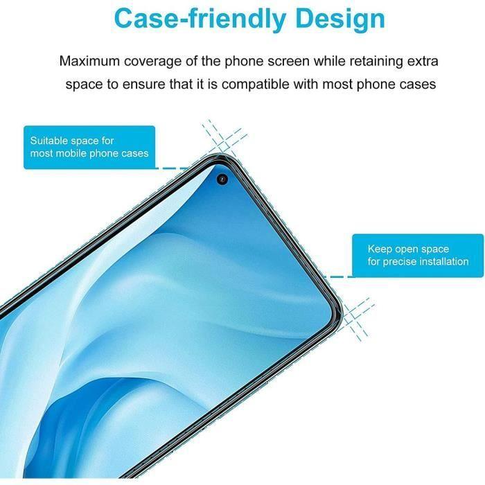 Verre Trempé pour Xiaomi Mi 11 Lite Installation Facile Anti-rayure Pack de 2