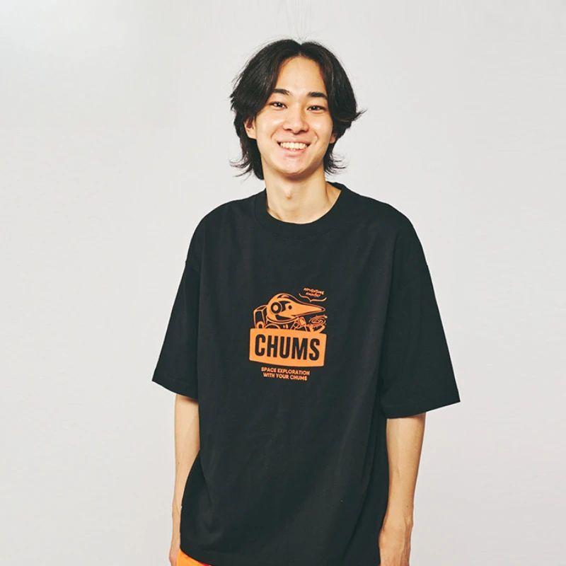 CHUMS Sports Outdoor Short Sleeve Men Women Universe Theme Print Casual Oversized Round Neck T-shirt Unisex Comfortable Top Tees