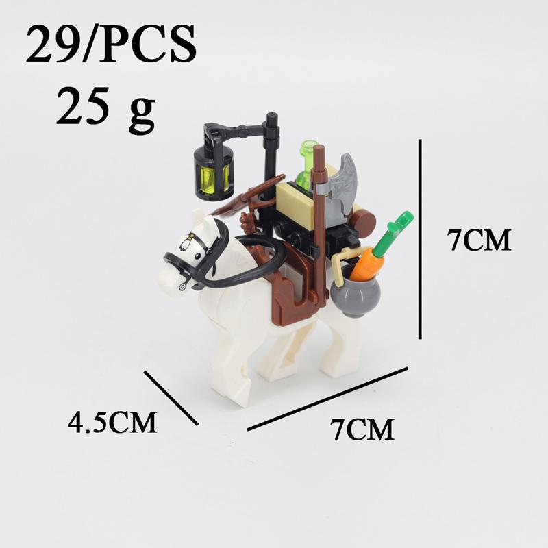 MOC Building Block Characters Creative Accessories Army Transport Bull Horse Jungle Battle Wolf Car Set Mini Brick Boy Toy R045