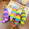 Funny Colorful Caterpillars Keychain Fun Plastic Cartoon Animal Bag Charm Decoration for Women