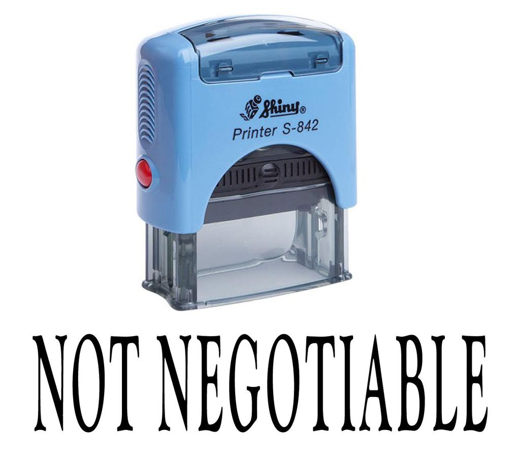 NOT NEGOTIABLE Self Inking Rubber Stamp Office Stationary Custom Shiny Stamp