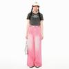 LEDING Adjustable Strap Denim Wide-Leg Pants